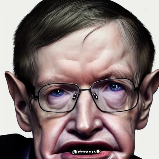 Image similar to tired stephen hawking with dust on his face, realistic, 8 k, extremely detailed, cgi, trending on artstation, hyper - realistic render, by greg rutkowski