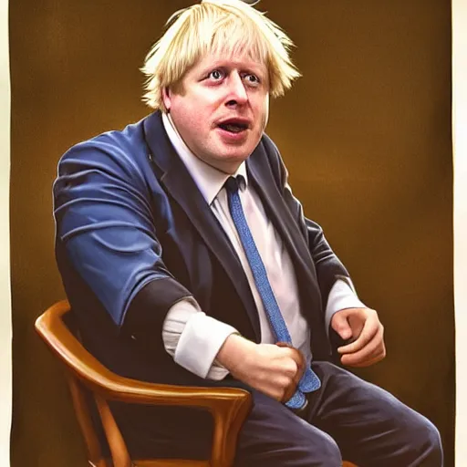 boris johnson as a court jester painting by weta Stable Diffusion