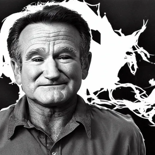 Image similar to robin williams mutating into the thing, practical effects, industrial lights and magic