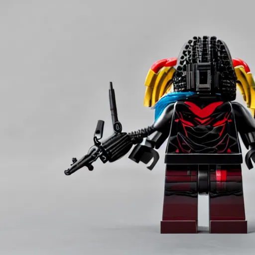 Image similar to the predator as a lego minifigure, product photo, 8 k