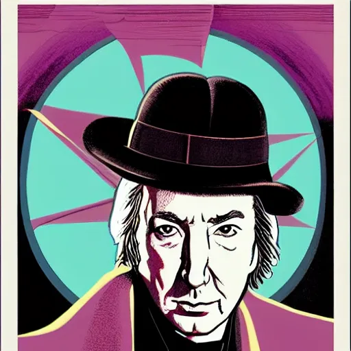 Image similar to alan rickman retro minimalist portrait! moebius starwatcher comic by jean giraud, portrait 8 k