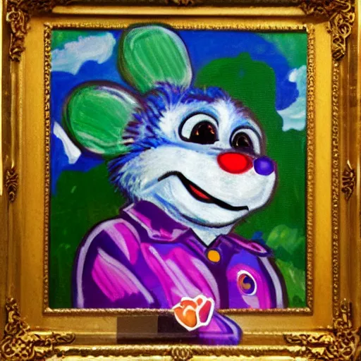 Image similar to painting of chuck e cheese by monet