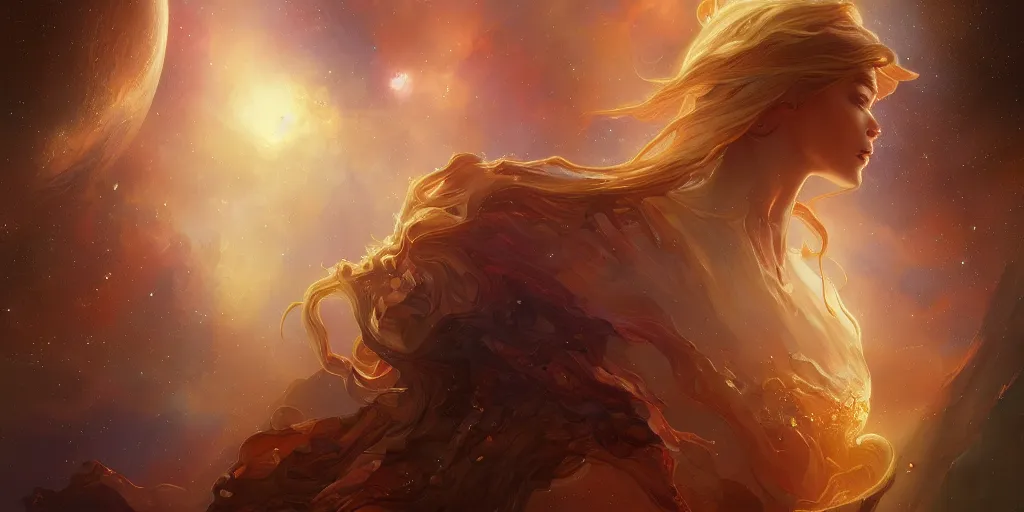 Image similar to vast nebula, ultra realistic illustration, alanis guillen, intricate, elegant, highly detailed, digital painting, artstation, concept art, smooth, sharp focus, illustration, art by artgerm and greg rutkowski and alphonse mucha