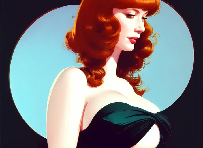 Prompt: portrait shot of christina hendricks by syd mead. intricate, elegant, highly detailed, centered, digital painting, artstation, concept art, smooth, sharp focus, illustration, artgerm, syd mead