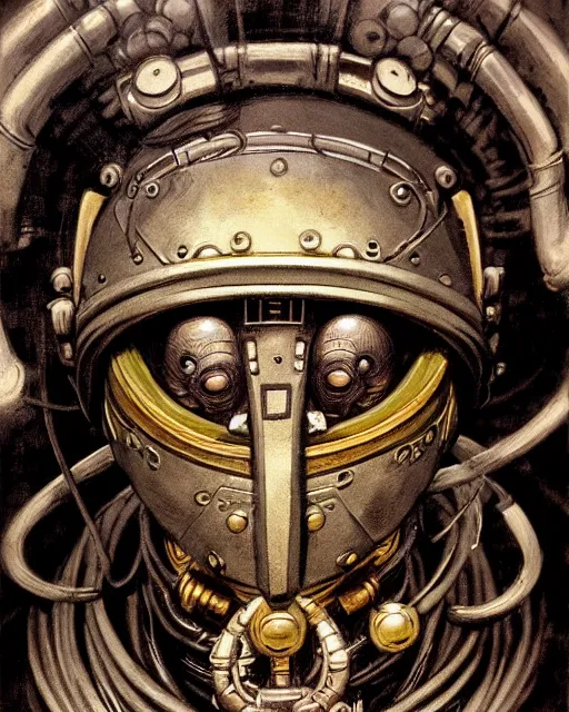 Image similar to zenyatta from overwatch, heavey metal magazine cover, character portrait, portrait, close up, concept art, intricate details, highly detailed, in the style of frank frazetta, r. giger, esteban maroto, richard corben, pepe moreno, matt howarth, stefano tamburini, tanino liberatore, luis royo and alex ebel