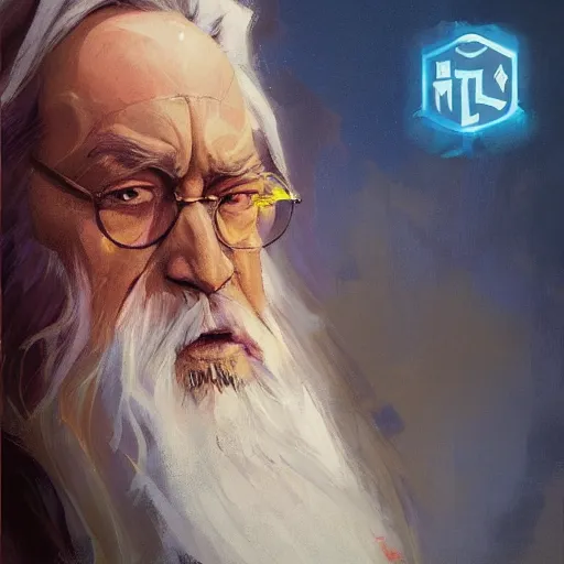 Image similar to greg manchess portrait painting of albus dumbledore as overwatch character, medium shot, asymmetrical, profile picture, organic painting, sunny day, matte painting, bold shapes, hard edges, street art, trending on artstation, by huang guangjian and gil elvgren and sachin teng