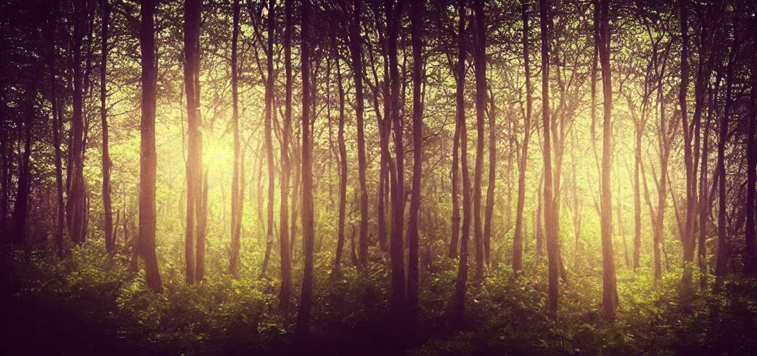 Image similar to “ ethereal, dreamland, a forest growing on the ocean surface, background of flowery hill, bokeh, beautiful shadows, soft, dreamy. ”