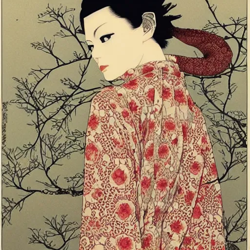 Image similar to intricate detailed portrait of emma stone by takato yamamoto