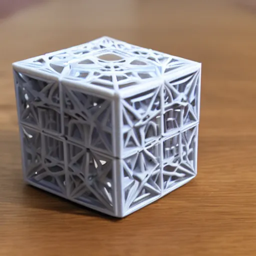 Image similar to photo of a 3 d printed companion cube