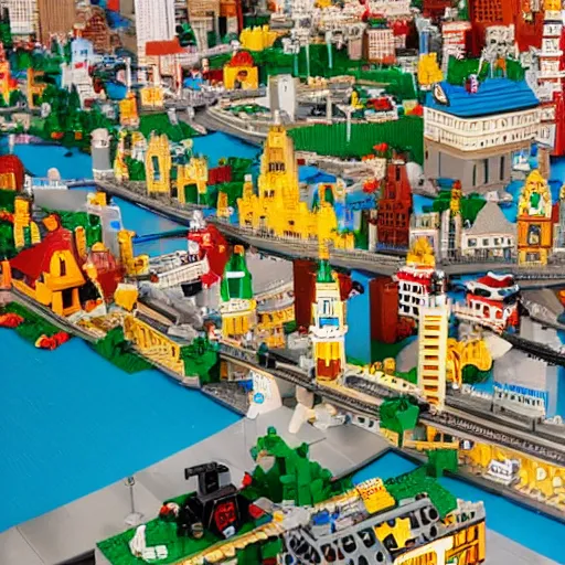 Image similar to city made out of lego