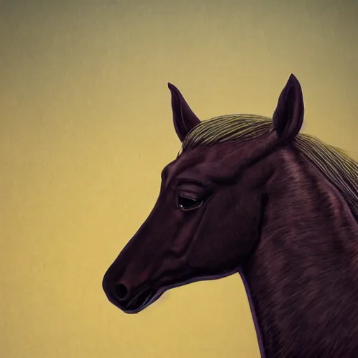 Image similar to photo of anthropomorphic horse wearing a coat, digital art, photo realistic, highly detailed, art by george stubbs, anton fadeev, james gurney, ilya kuvshinov