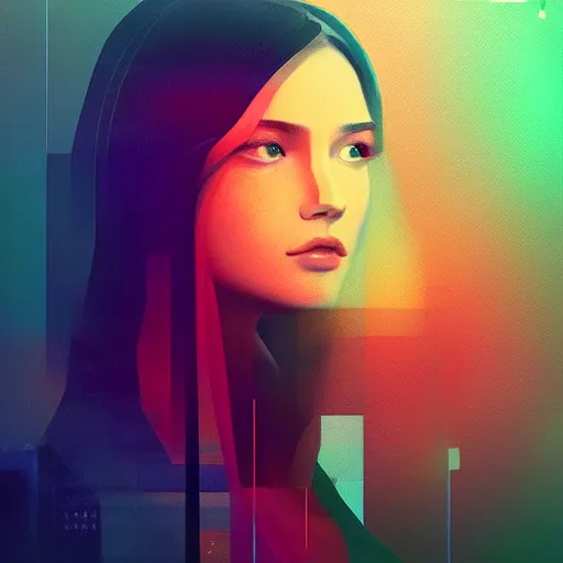 Image similar to portrait beautiful sci - fi girl, blade runner 2 0 4 9, futuristic metropolis, digital art, pop art by hsiao - ron cheng