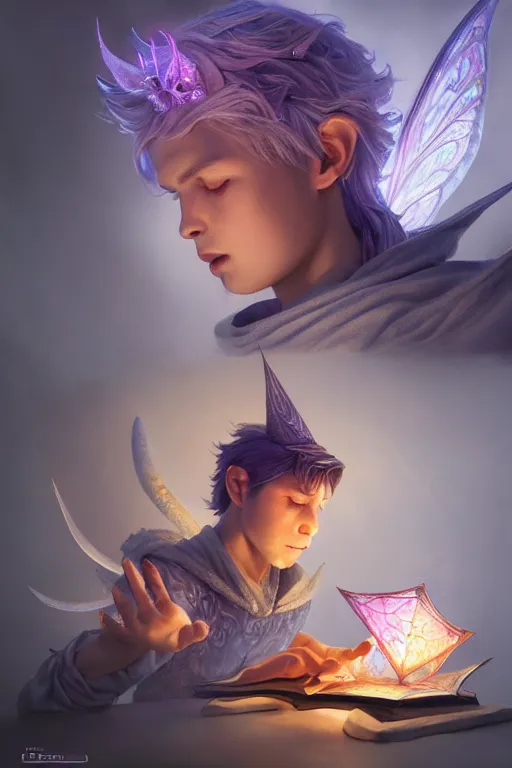 Image similar to legendary fairy prince wizard cast a spell, highly detailed, d & d, fantasy, highly detailed, digital painting, trending on artstation, concept art, sharp focus, illustration, global illumination, ray tracing, realistic shaded, art by artgerm and greg rutkowski and fuji choko and viktoria gavrilenko and hoang lap