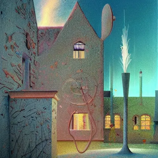Image similar to colourful scene from a dream. digital artwork by vincent bons, michael whelan, remedios varo and gerardo dottori. grainy and rough. interesting pastel colour palette. beautiful light. oil and water colour based on high quality render.