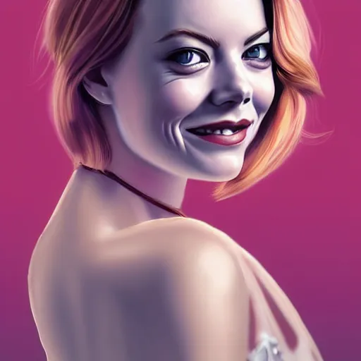 Prompt: emma stone, by shulzhenko art