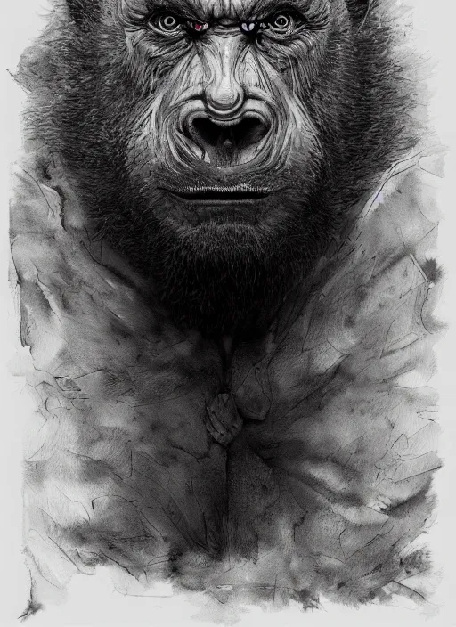 Image similar to portrait, ManBearPig, watercolor, dramatic lighting, cinematic, establishing shot, extremely high detail, foto realistic, cinematic lighting, pen and ink, intricate line drawings, by Yoshitaka Amano, Ruan Jia, Kentaro Miura, Artgerm, post processed, concept art, artstation, matte painting, style by eddie mendoza, raphael lacoste, alex ross