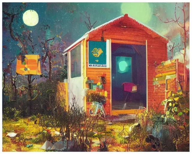 Prompt: IKEA catalogue photo of a shed, by Paul Lehr