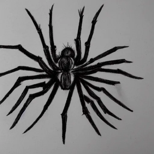 Image similar to an imperfect drawing of a spider with pencil