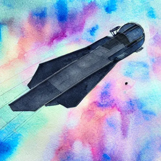 Prompt: high - angle view, close - up portrait, vague uap interstellar vehicle on top of an ephemeral rainbow in the sky, muted watercolor. minimalist, detailed, heavy under paint, muted colors, abstract. ue 5