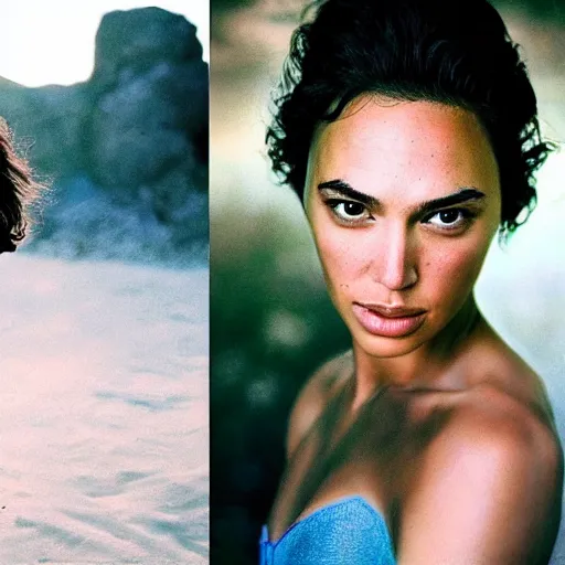 Image similar to woman who is a genetic combination of gal gadot and beyonce face and upper - body focus renaissance female in soft dreamy light at sunset, contemporary fashion shoot by edward robert hughes, annie leibovitz and steve mccurry, david lazar establishing shot, artistic, hyperrealistic