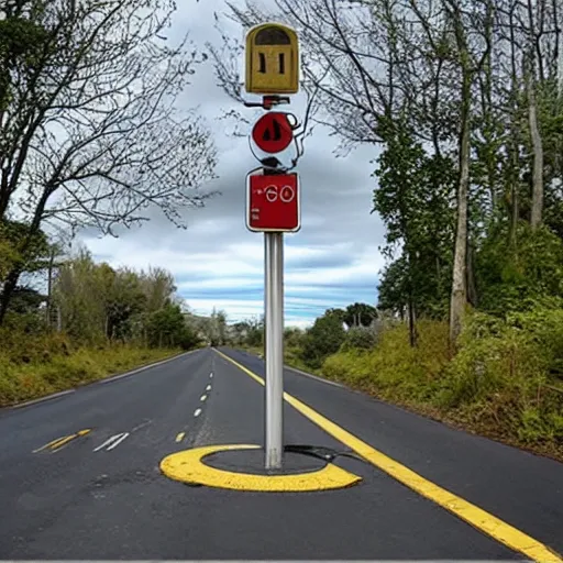 Prompt: a bus stop with no road,