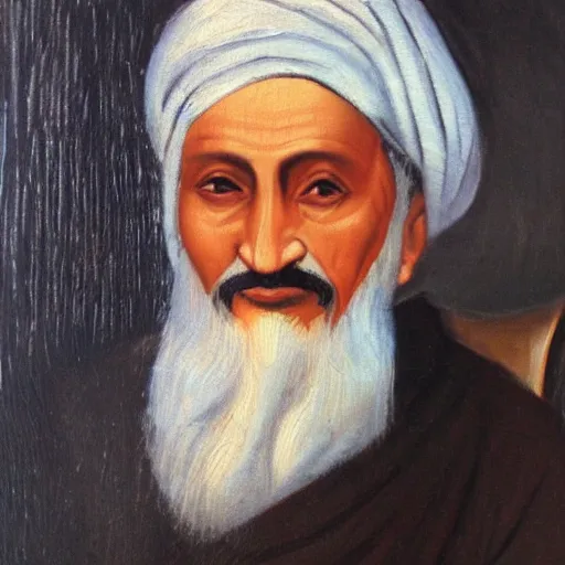 Prompt: ibn khaldun, oil painting