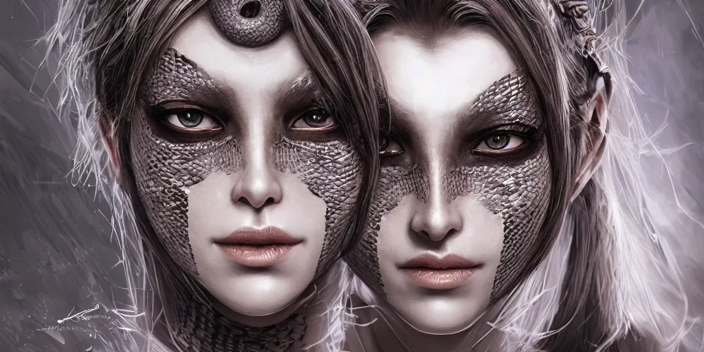 Prompt: hyperrealistic photography of a highly detailed and symmetrical gorgeous nordic female with snake eyes in the style of jin kagetsu, vargas and wlop, highly detailed, face symmetry, highly realistic hands, masterpiece, award - winning, sharp focus, intricate concept art, ambient lighting, 8 k, artstation