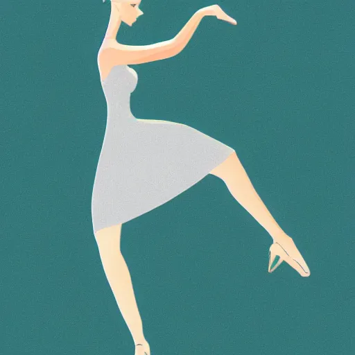 Image similar to a 3d illustration of a beautiful woman dancing