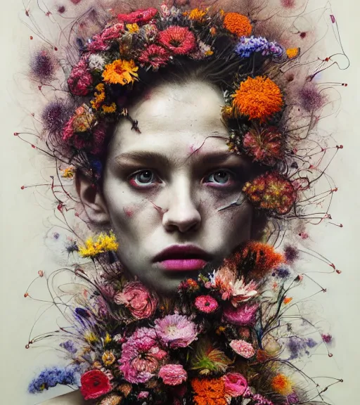portrait, stranger psycho covered in flowers by peter | Stable ...