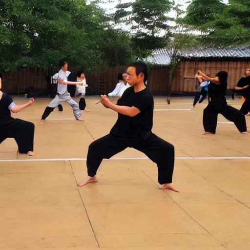Prompt: kungfu class training
