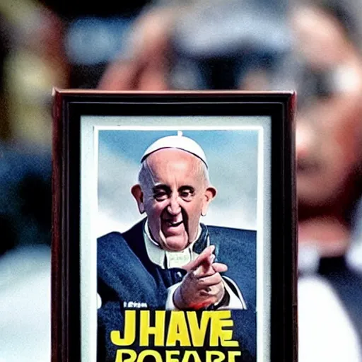 Image similar to movie frame, movie still, movie advertisement poster, the pope in the main role in saving private james ryan