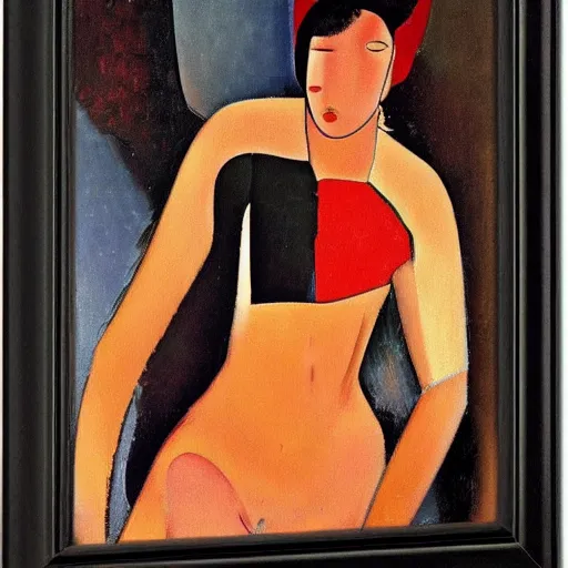 Image similar to oil canvas roller derby match by modigliani