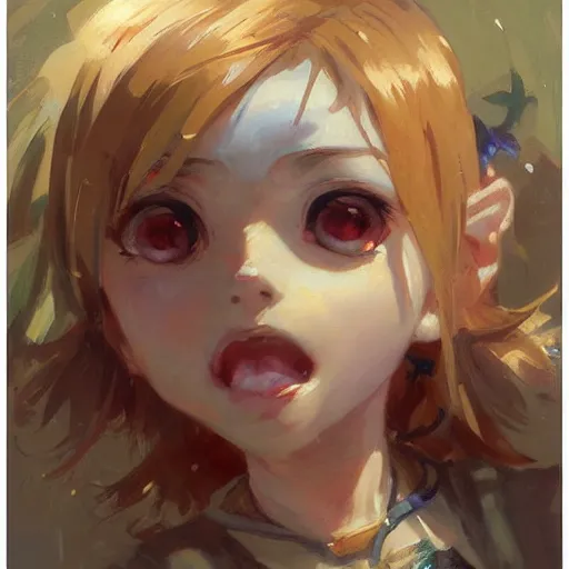 Prompt: mad cute anime girl faces, chibi art, painting gaston bussiere, craig mullins, j. c. leyendecker