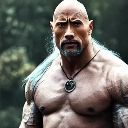 Image similar to Dwayne Johnson as Dumbledore