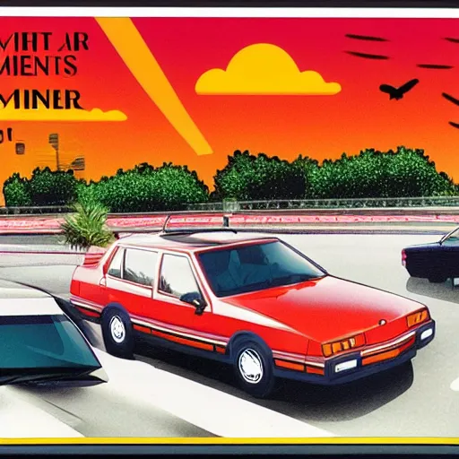 Prompt: Its summer 1988 and you are driving at night