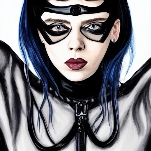 Image similar to A portrait of Billie Eilish as Catwoman