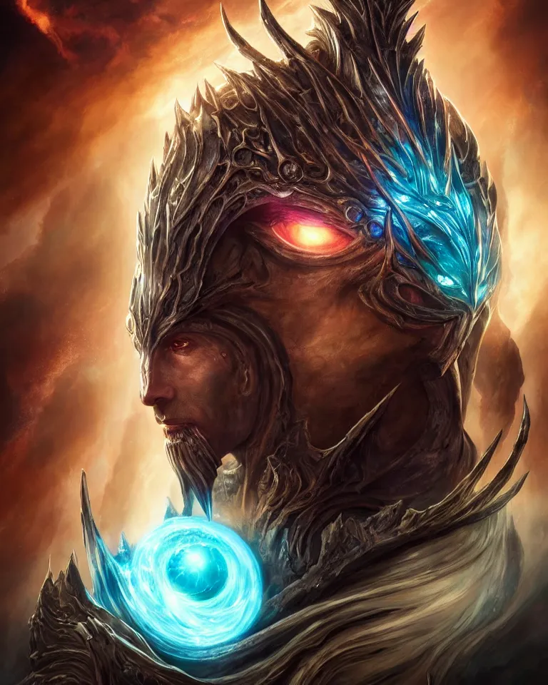 Image similar to beautiful cinematic fantasy poster, one individual demon king of water, beautiful glowing galaxy eyes, hybrid from The Elden Ring and art direction by Darius Zawadzki ;by artgerm; wayne reynolds art station; cinematic quality character render; low angle; ultra high quality model; production quality cinema model;