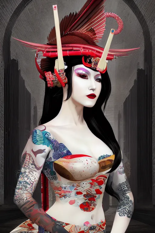 Image similar to agile geisha cyberpunk Dragon princess, digital art, 8k ,character ,realistic, portrait, hyperrealistic