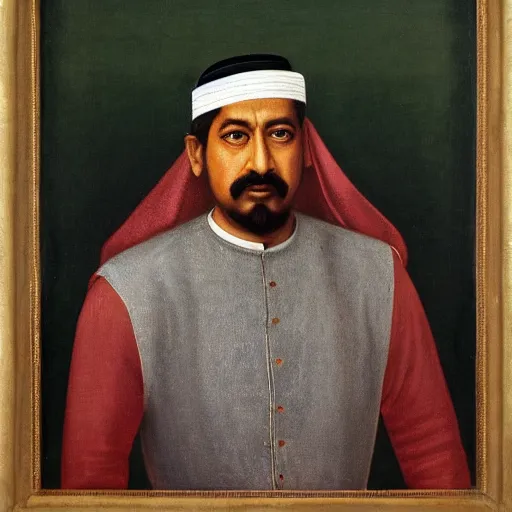 Image similar to A Renaissance portrait painting of Sheikh Mujibur Rahman