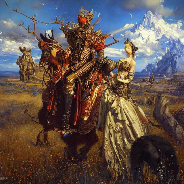 Image similar to fantasy art, an ultrafine detailed painting, academic art, elegant, by pavel korin, viktor vasnetsov