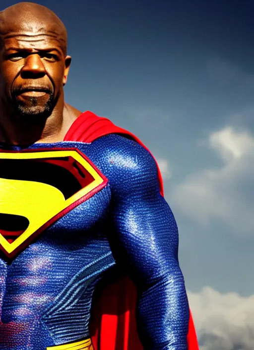 Image similar to film still of Terry Crews as Superman in Superman, 4k