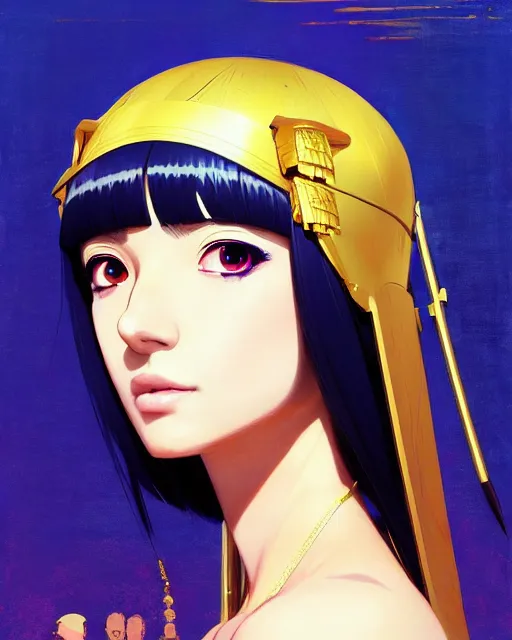 Image similar to portrait of cleopatra | | very very anime!!!, fine - face, audrey plaza, realistic shaded perfect face, fine details. anime. realistic shaded beautiful lighting poster by ilya kuvshinov katsuhiro otomo ghost - in - the - shell, magali villeneuve, artgerm, jeremy lipkin and michael garmash and rob rey