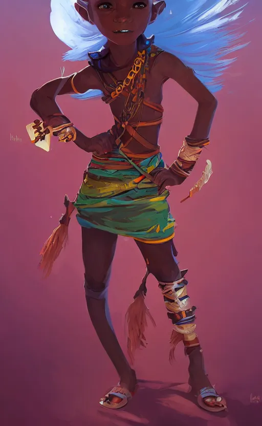 Prompt: tribal afrika teenager, Video game character design , 2d game fanart behance hd by Jesper Ejsing, by RHADS, Makoto Shinkai and Lois van baarle, ilya kuvshinov, rossdraws global illumination