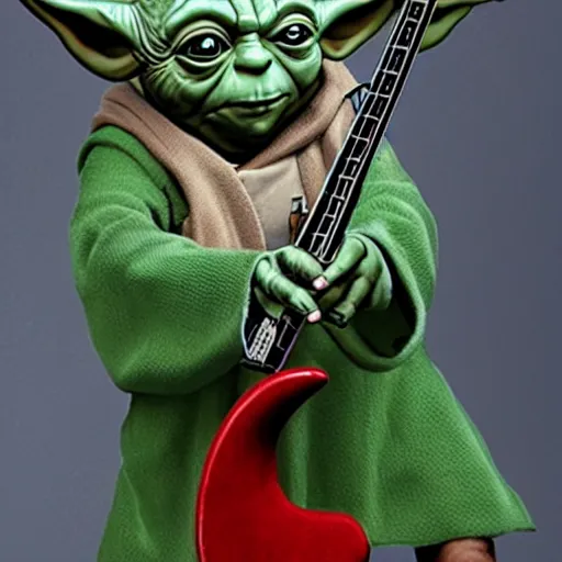 Prompt: Jedi master yoda playing bass guitar