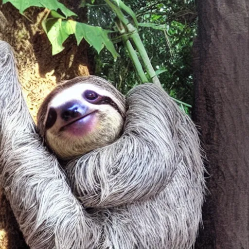 Prompt: sloth stoned af