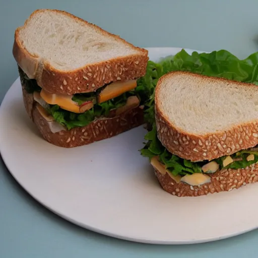 Prompt: a rice sandwich, cookbook photo