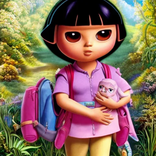 Image similar to A still of Dora The Explorer in Mark Ryden's The Lord of The Rings