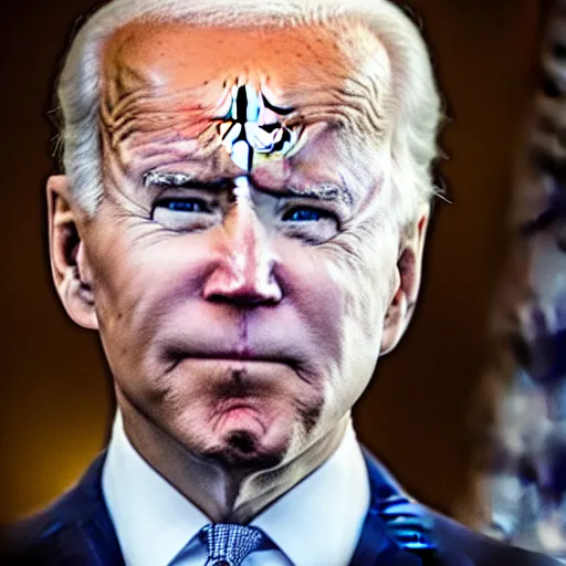 Image similar to joe biden thinking really deeply while math equations are flying around