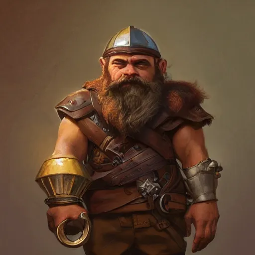 Prompt: portrait of a male dwarf with a brown beard wearing a helmet carrying a cannon, half body, fantasy, highly detailed, digital painting, artstation, concept art, character art, art by greg rutkowski and tyler jacobson and alphonse mucha