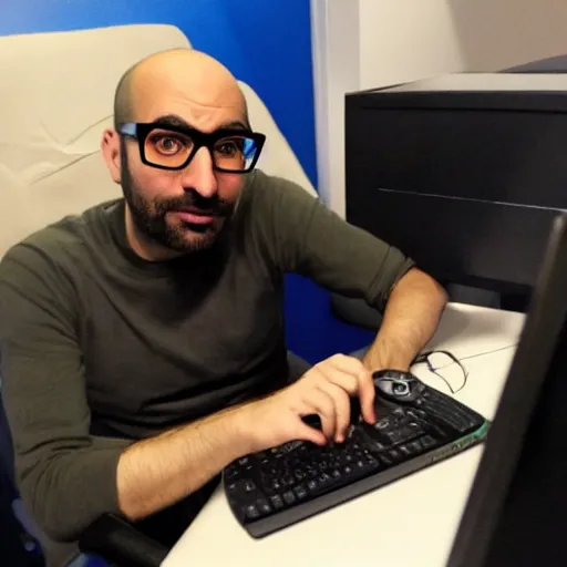 Prompt: vsauce doing a pro gamer move